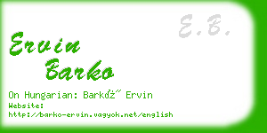 ervin barko business card